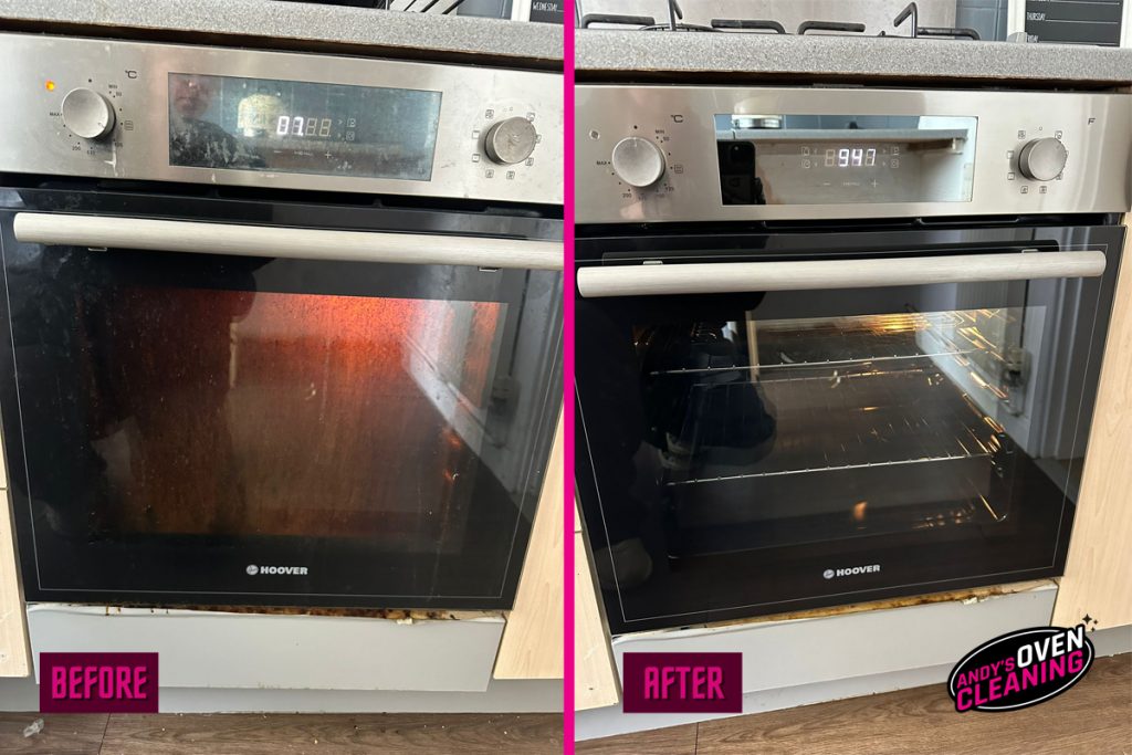 Professional Oven Cleaning before & after