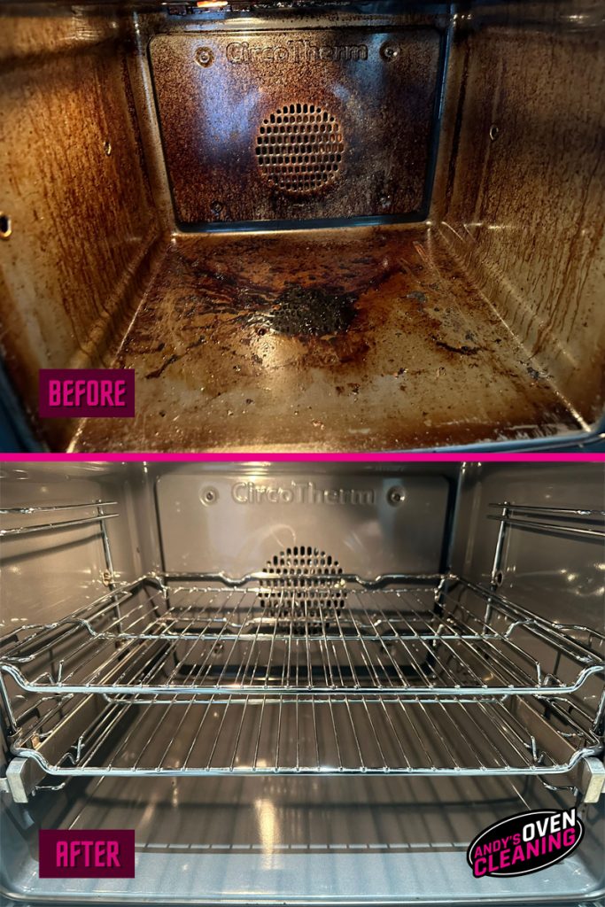 Oven clean before and after